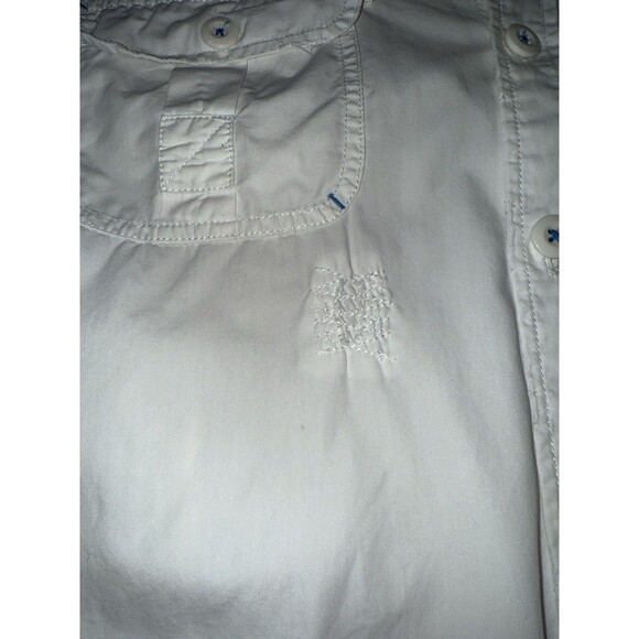 Henry Choice Blue Jeans White Short Sleeve Shirt L Tokyo Osaka Japan Patches - Picture 12 of 14